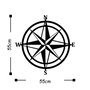 Wallity Compass Escultura de Pared Metálica Negra